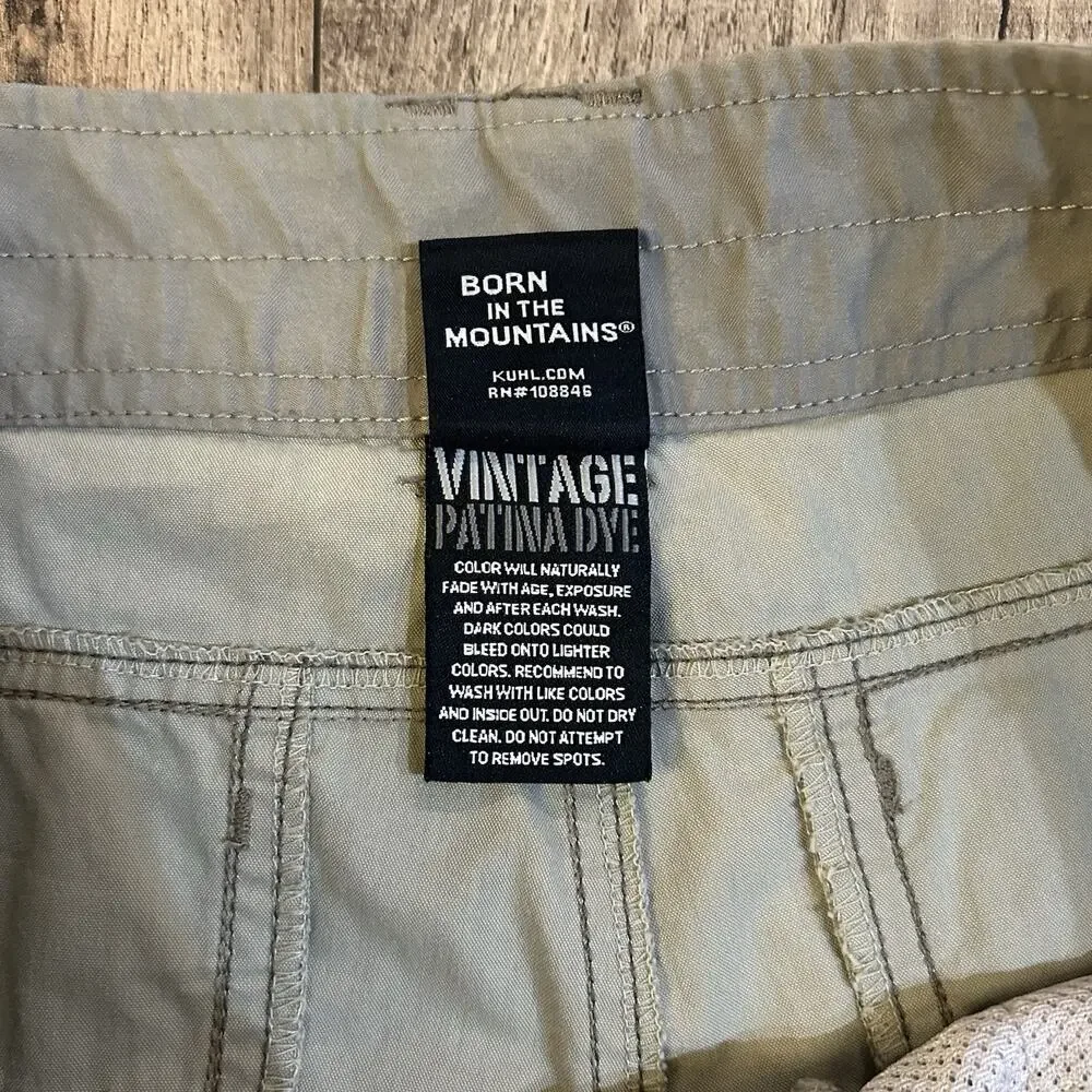 KUHL Ramblr Short Men’s Size 36 8” Outdoor Hiking Patina Dye Gun Metal Green